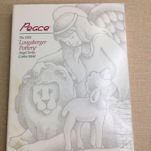 NEW Vintage 1993 Longaberger Pottery Angel Series Cookie Mold Peace 5"x5" Spring - Picture 1 of 7